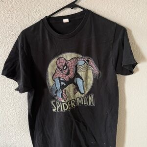 Hot Topic Black Spider-Man Short Sleeve Tee
